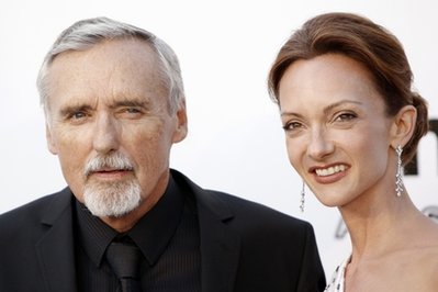 FILE - In this May 22, 2008 file photo, American actor Dennis Hopper and his wife Victoria Duffy Hopper arrive at the amfARs annual Cinema Against AIDS 2008 gala at Le Moulin de Mougins, southern France. (AP Photo/Matt Sayles, File)