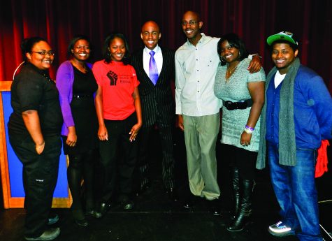 Dr. Farrah Gray with some of the members of the Black Student Union (BSU).