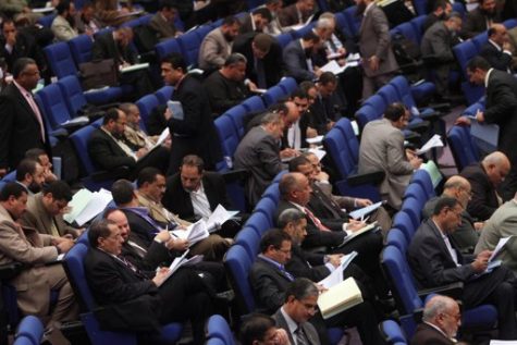 Egyptian politicians on Monday pulled out of a 100-member panel to draft a new constitution after Islamists took a majority of its seats.  (AP)
