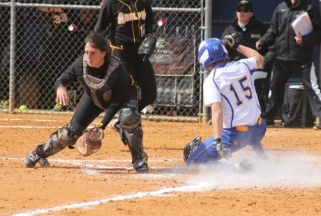 In the opening game of the doubleheader, New Haven managed just one hit and four total base runners against the Golden Lions pitching of Jessie Stavola. 