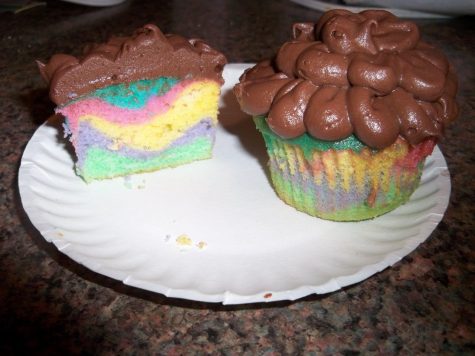 Rainbow cupcakes.