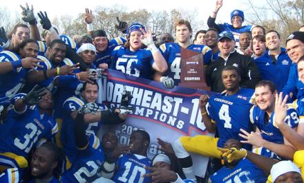 University of New Haven football led a 37-12 victory at the 2012 NE-10 Football Championship game.