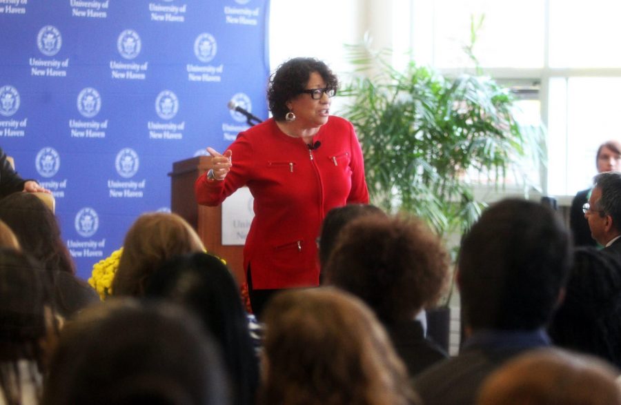 Sonia Sotomayor spoke to the University of New Haven community 
(UNH photo obtained via Facebook)