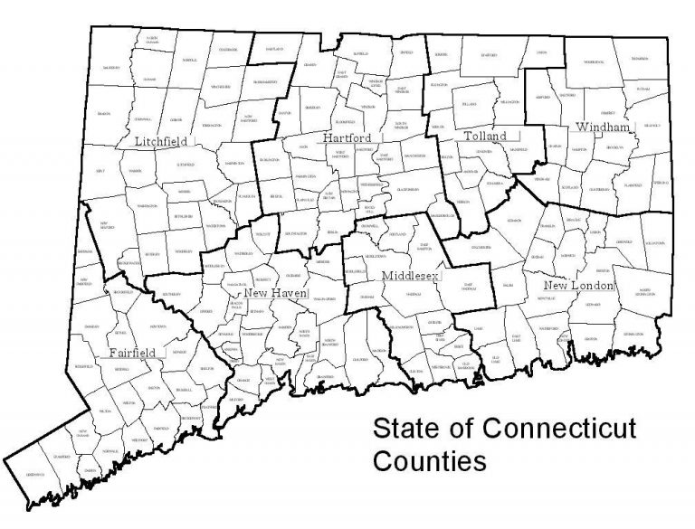 state of connecticut county outline - The Charger Bulletin