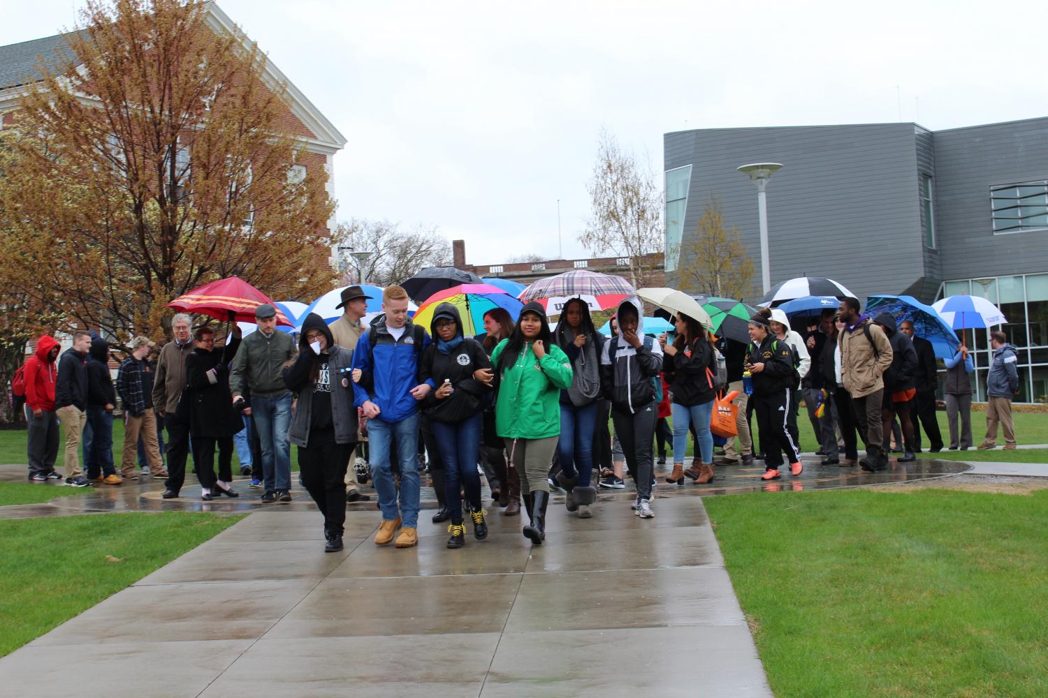 Student Upstanders Walk in the Rain to Promote Unity