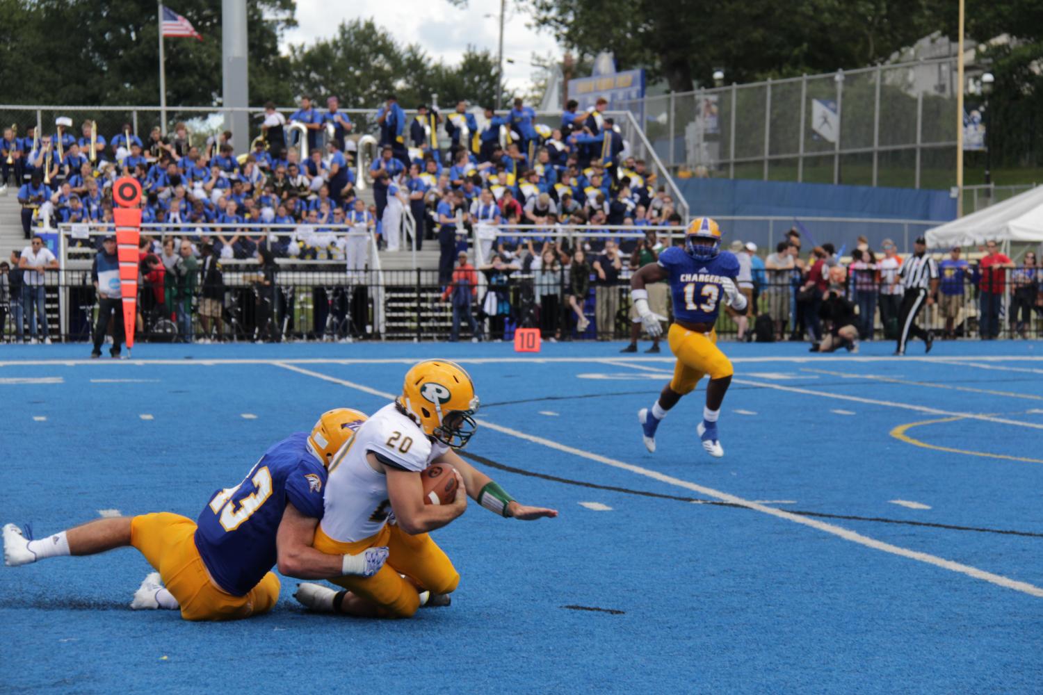 Chargers Fall in Football Home Opener