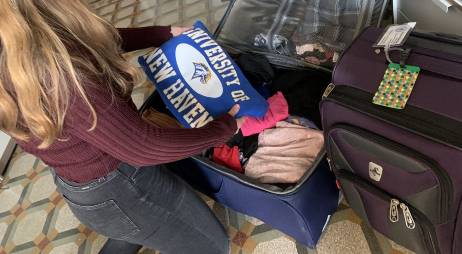 University of New Haven student packs her bags, as she prepares to travel back to the U.S. due to coronavirus outbreak.