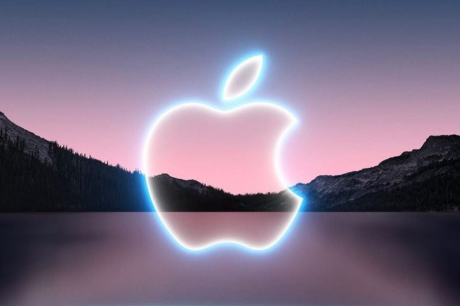 Graphic+of+the+Apple+logo+on+a+nighttime+background