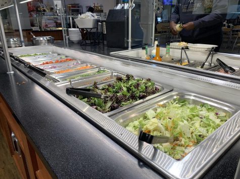 The salad bar at The Marketplace in Bartels Hall, West Haven.