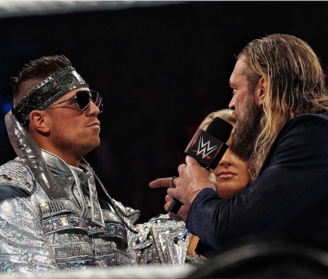 Edge talks to The Miz at WWE Raw, Elmont, N.Y., Nov. 29, 2021.