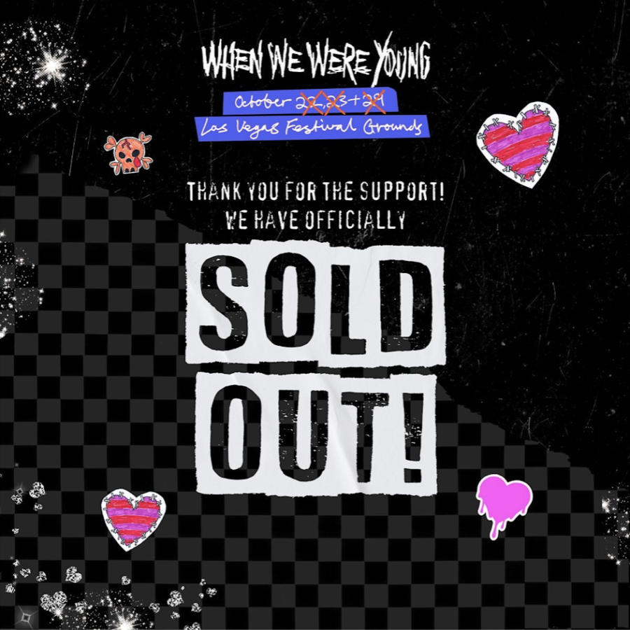 An announcement that the When We Were Young concert sold out, Jan. 31.