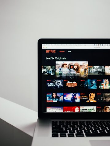 A laptop displaying Netflix.
