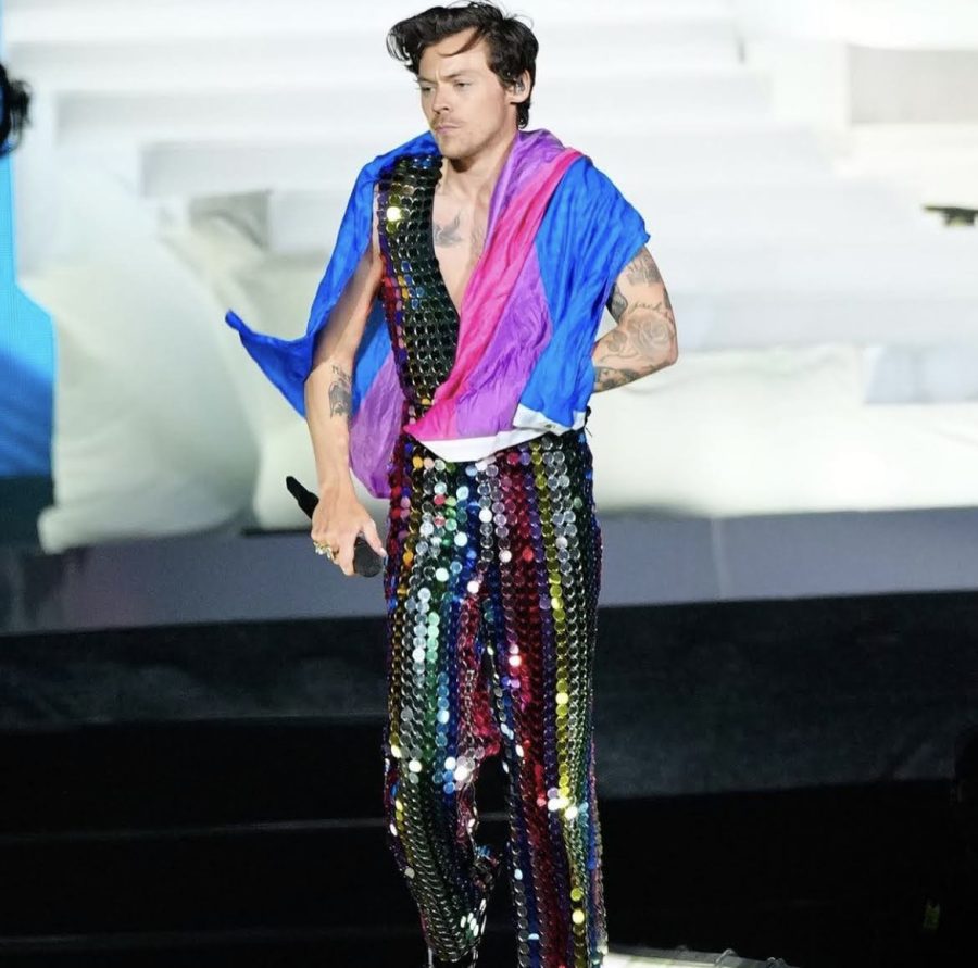 Harry Styles performs at Coachella weekend one, April 16, 2022.