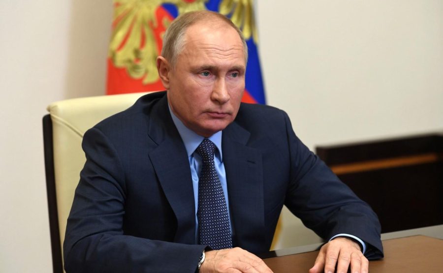 A headshot of Russian President Vladimir Putin.