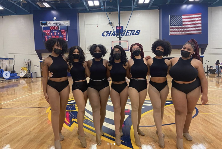 Miss Majorettes dancers in the Charger Gymnasium, West Haven, March 8, 2022. 