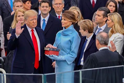 onald Trump being sworn in as U.S. president, Washington, D.C., Jan. 20, 2017.