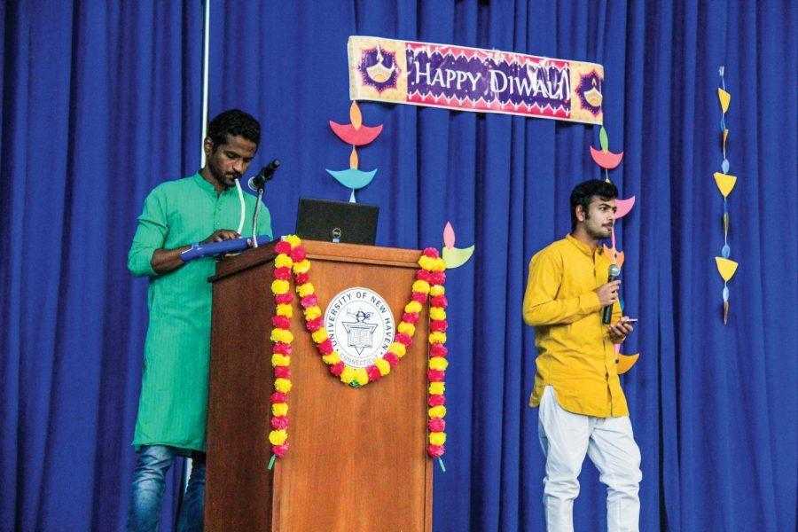 Students speak at the Diwali celebration, Oct. 28, 2022.