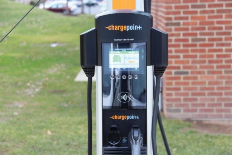 One of the ChargePoint Stations on campus, West Haven, Jan. 26, 2023. 