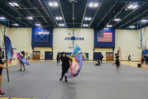 Winter Guard rehearses, West Haven, Feb. 19, 2023.