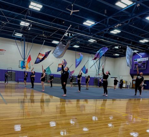 Winter Guard rehearses at North Campus, West Haven, Feb. 19, 2023.