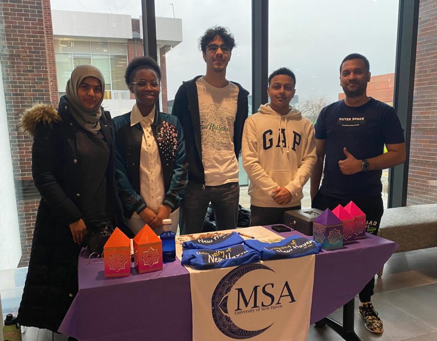 MSA members at their Syrian Aid table, West Haven, February 16, 2023.