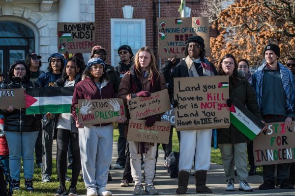 Palestine Silent Protest hosted by MSA in Maxcy Quad, West Haven, Nov. 29, 2023.