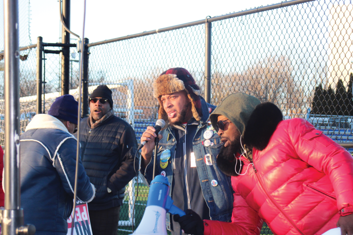 Employees speak out at the rally, West Haven, Feb. 19, 2024.
