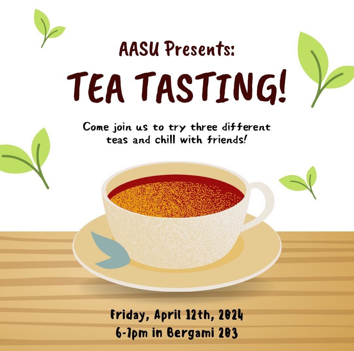 AASU’s flyer for one of their recent events.