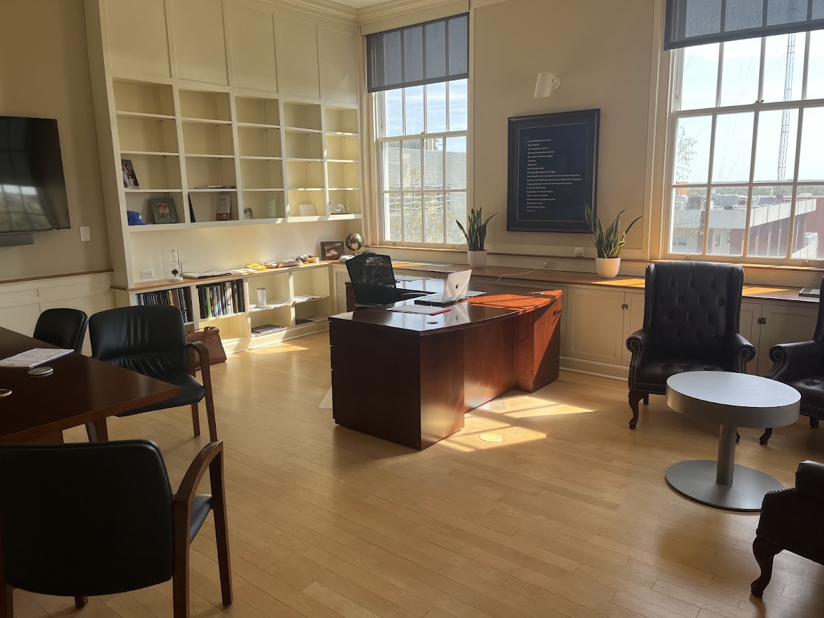President Frederiksen’s office in Maxcy Hall, West Haven, April 17, 2024.