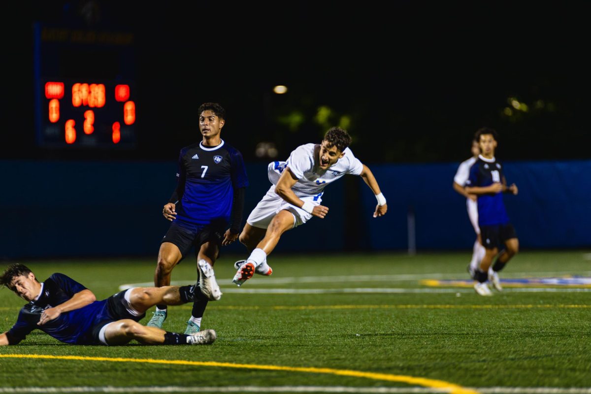 #11 Albert Portas takes a shot against the University of Bridgeport