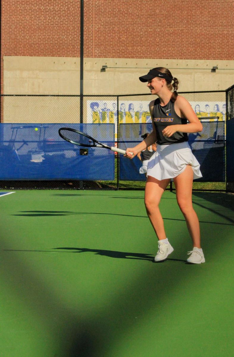 Lauren Ortner against Franklin Pierce, West Haven, Sept. 6, 2024.