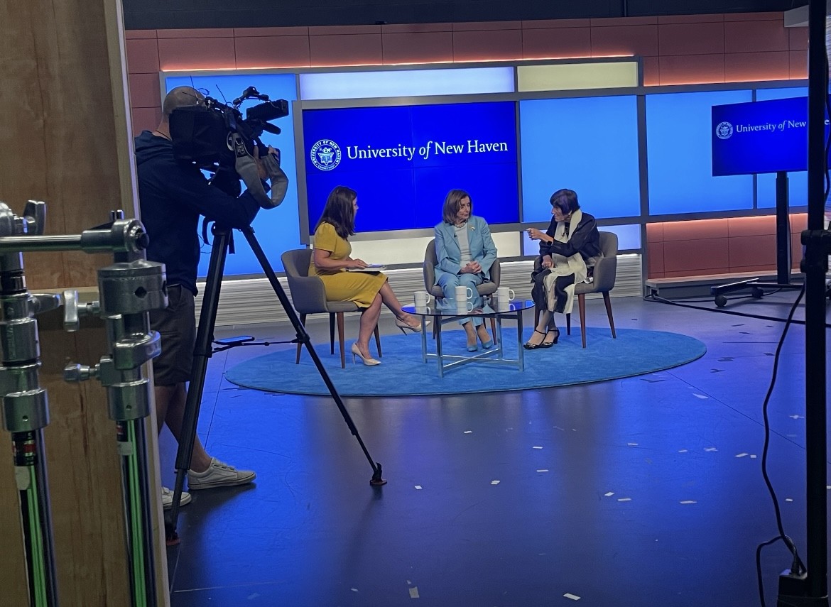 Pelosi and DeLauro sit down with Channel 3 reporter Simoni.