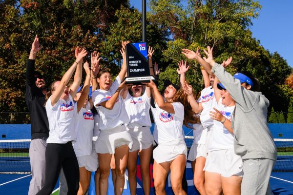 The Chargers celebrating their conference championship win