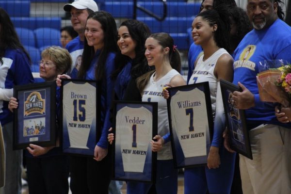 New Haven seniors getting honored before the game