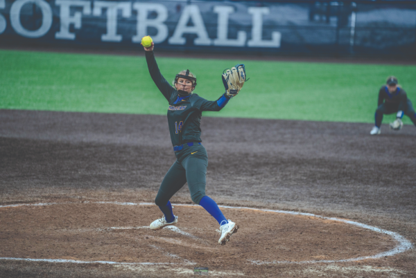 Katie Rhodes pitching for the Chargers. 
