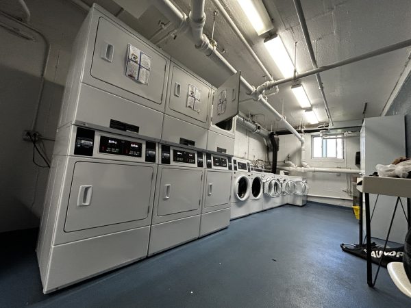 Sheffield Hall laundry room. 
