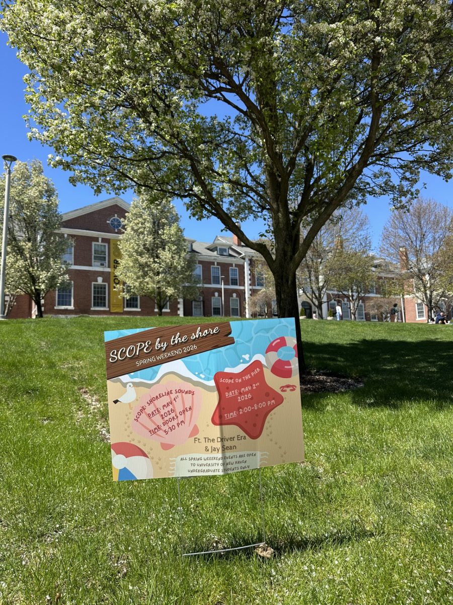 SCOPE by the Shore sign in Maxcy quad.