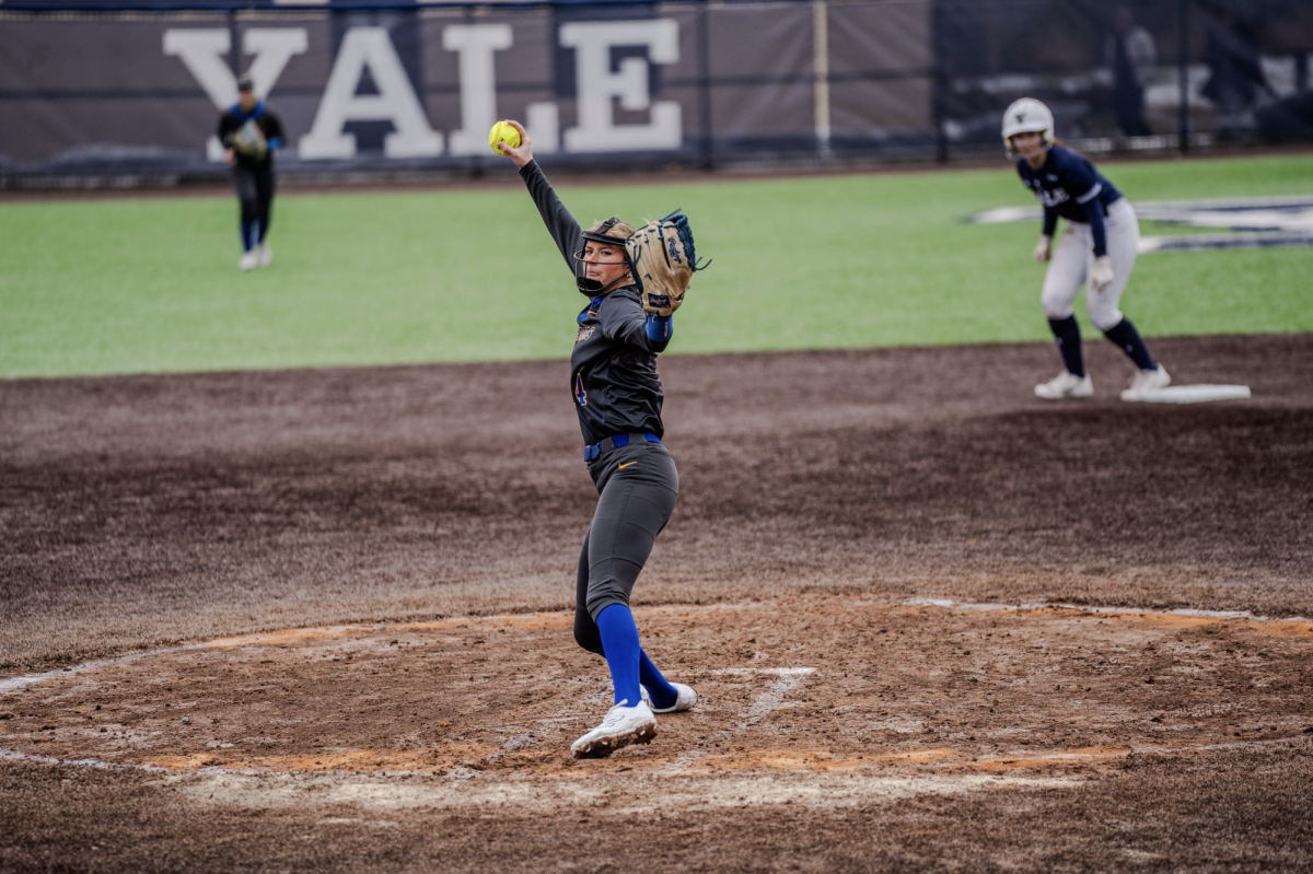 Katie Rhodes pitching. 
